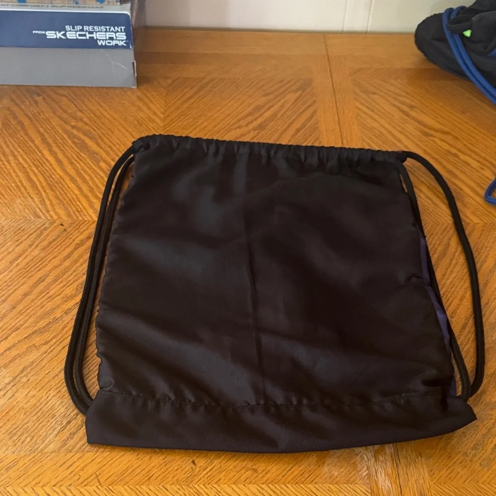Reebok Black and Dark Purple Drawstring Backpack
